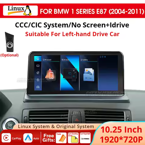 10.25 Inch For BMW 1 Series E81 E82 E87 E88 LHD 2004-2011 Linux System 1920*720P Car CarPlay Screen 