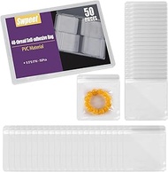 Swpeet 50 x 3.3 x 3.7 inches thick clear PVC jewellery bags, self-adhesive portable travel jewellery