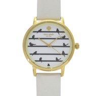 นาฬิกาข้อมือควอตซ์ Kate Spade รุ่น KSW1043 ตัวเรือนสแตนเลสสตีล สายหนังสีทองขาว หน้าปัดสีขาว สภาพเหมื