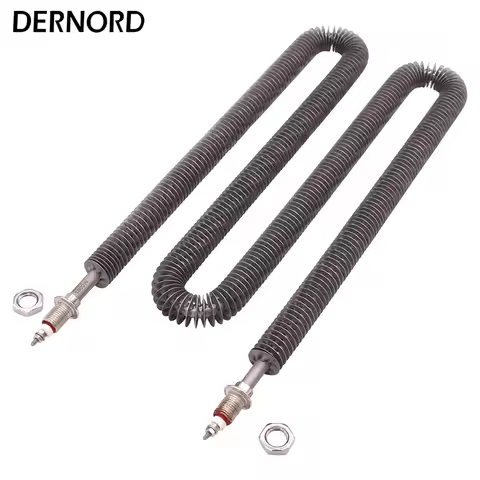 DERNORD Electric Finned Tubular Heater Air Oven Heating Element with M12 Thread 220v 1kw/1.5kw/1.8kw