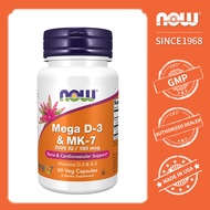 NOW Foods Mega Vitamin D-3 &amp; MK-7 60 Veg Capsules