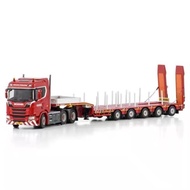 WSI 1: 50 SCANIA R Series 6X4 Flatbed Trailer Model NOOTEBOOM RED LINE5983001