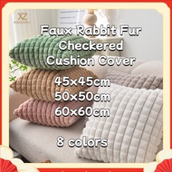Imitation Rabbit Fur Plaid Pillow Cover 45x45cm 50x50cm 60x60cm, Sofa Office Throw Pillow case, Plus