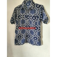 BatikSekolahSMP/Baju Batik sekolah motif lereng biru