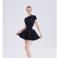 Sports swimsuit, women's one-piece beach bikini with short sleeves and discreet skirt form BIKINI PA