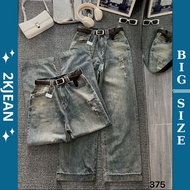 Women's wide-leg ripped jeans Bigsize 55kg-90kg, high quality QC product, ripped straight style QC37
