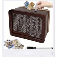 [48H Shipping] Wooden Money Box Hot-Selling Euro and Dollar Coin Saving Box Money Box with Counter F
