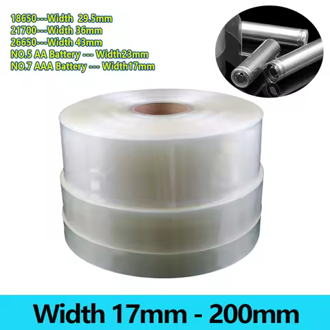 Width 17mm ~ 200mm Clear PVC Heat Shrink Tube 18650 Battery Wrap Battery Pack Insulated Cable Protec