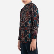 Kemeja Batik Anak Laki Laki Usia 3-13 Tahun Lengan Panjang Bahan Katun Premium