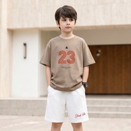 Boys Number 23 Print Cotton T-Shirt + Shorts 2-Piece Street wear Summer Co-Ord Set SZ231