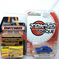Greenlight Tokyo Torque 1968 Datsun 510 and Matchbox Routemaster Bus Package