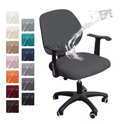 Office Chair Slipcovers Jacquard Water Resistant Chair Cover Thicken Solid Office Computer Spandex S