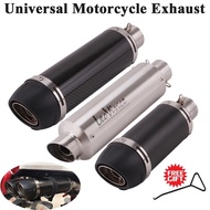Universal 51mm Motorcycle LeoVince Exhaust Modified Carbon Fiber Muffler For Ninja400 Ducati 696 Z25