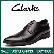 Clarks_ รองเท้าผู้ชาย รุ่น สีดำ รองเท้าหนังแท้ รองเท้าทางการ รองเท้าแบบสวม รองเท้าแต่งงาน รองเท้าหนังผู้ชาย EU 45 46 47 48