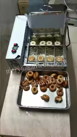 Electric four-row automatic Mini donut machine doughnut maker with 4pcs/time fryer Circle dount frye