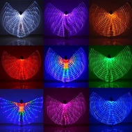 Glowing Light Up Costume Dancing Cloak Belly Dance LED Butterfly Wing Glow Fans For Performance Carn