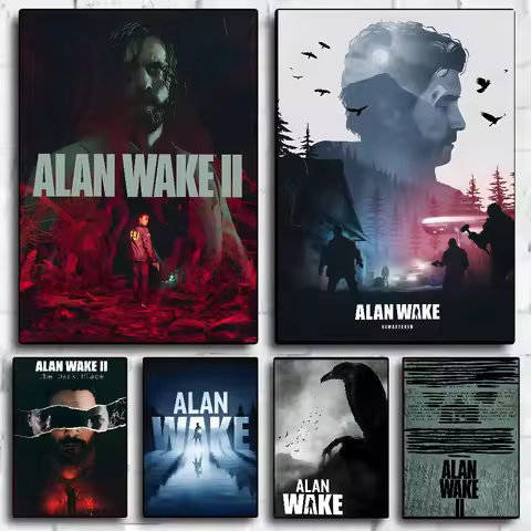 A-Alan W-Wake 2 Horror Game Poster HD art sticky wall waterproof home living room bedroom bar aesthe