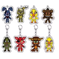 "FNAF Anime keychain, horror game characters Bonnie, Foxy, Chica, double-sided cartoon pendant, keyc