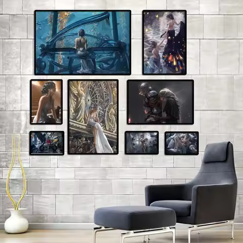 Wlop Animation Canvas Ghost Blade Series HD Large Wall Art Decoration Painting Home Decoration Paint