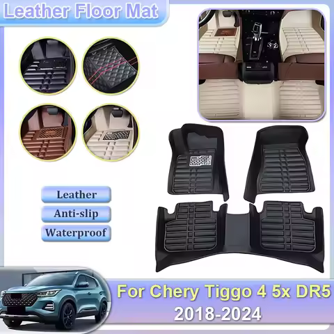 For Chery Tiggo 4 5x DR5 MVM X55 Pro 2018~2024 Car Floor Mat Leather Foot Inner Liner Waterproof Car