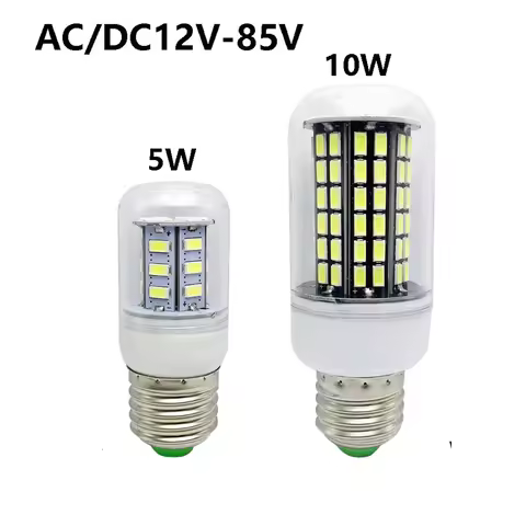 10PCS 12-85V E27 B22 G9 GU10 E14 E12 LED Corn Bulbs SMD 5730 12V 24v 36V 48V 60v LED Corn Light 5W 1