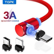 TOPK Magnetic USB Cable Micro USB Type-C Cable for Xiaomi OPPO HUAWEI iPhoneX Vivo Redmi Note 7