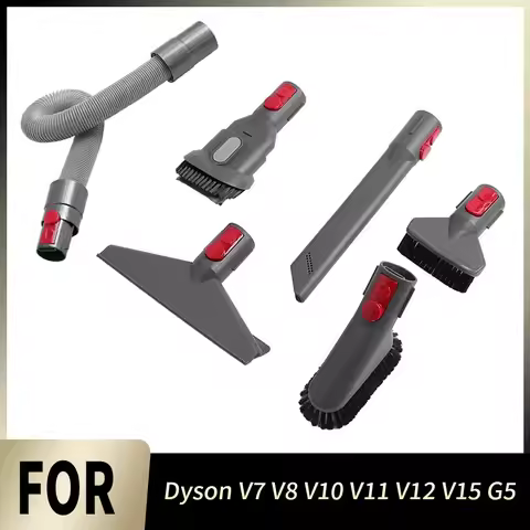 Flat Suction Nozzle Head Extension Hose Mattress Brush Round Soft Brush for Dyson V7 V8 V10 V11 V12 