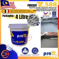 ProZ Waterproofing Procoat Z588 Supreme-Acrylic Waterproof Coating with Micro-Fibers Roof Slab Cat (
