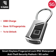 L1 Smart Keyless Fingerprint Lock USB Rechargeable IP66 Waterproof Padlock Anti-Theft Security Lock for Door Bag Luggage