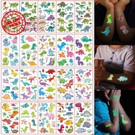 Cartoon Dinosaur Temporary Tattoo Stickers Luminous Leg Arm Tattoos Kid Paste Party Face Fake I6y7
