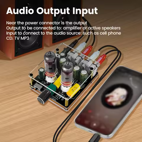 DC12-16V 6K4 Tube Preamplifier Amplifiers HiFi Tube Preamp Bile Buffer Auido Amp Speaker Sound Ampli