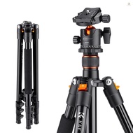 K&F CONCEPT Adjustable Height Camera Tripod Stand Aluminum 4-Section 63.4in/161cm 10KG Payload with 