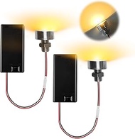 Pack of 2 Mini LED Dollhouse Lamps, Warm White, 3 V LED, AA Battery Holder with Switch, 25 cm Cable,