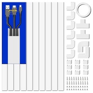 4M Electrical Cable Trunking White Paintable PVC  Cable Trunking 10Pcs L40cm