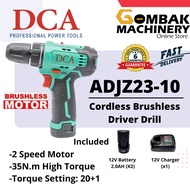 DCA ADJZ23-10 12V 2.0Ah CORDLESS BRUSHLESS DRIVER DRILL(TYPE EK) C/W 2pcs Batteries &amp; 1pc Base Charger