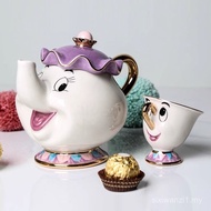 [57% Repurchase Rate] Beauty and the Beast Ceramic Gold-Plated Teapot Teacup Mrs. Potts Teapot Lady 