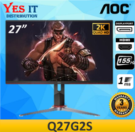 AOC Q27G2S 27 " QHD IPS 155Hz 1ms 2K Adaptive Sync Gaming Monitor  (HDMI / DP )