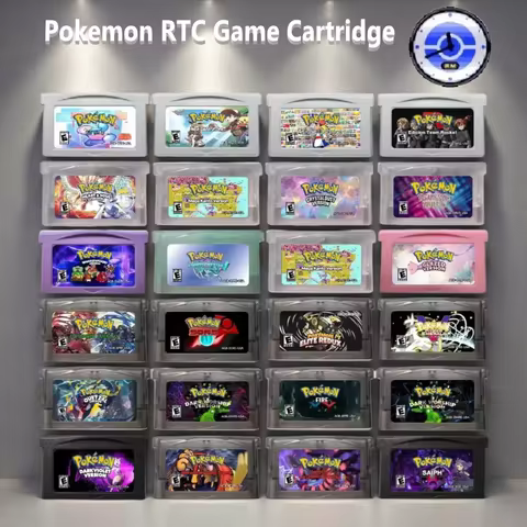 GBA English Game Cartridge , Pokémon Series RTC Game Cartridge, Light Platinum， Fire XY，Dark Worship