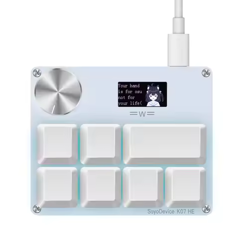 SayoDevice K07 HE Rapid Trigger Hall Magnetic Switches RGB Light Music Rhythm Game Keyboard for O3C 