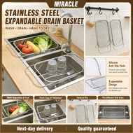 Next-day delivery Expandable Stainless‐Steel Sink Filter, Hanging Drain Basket for Washing Fruits an