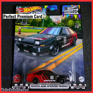 Hot Wheels Toyota AE86 Sprinter Trueno Advan Premium Card 2023 Boulevard Collections Series AE86 Red