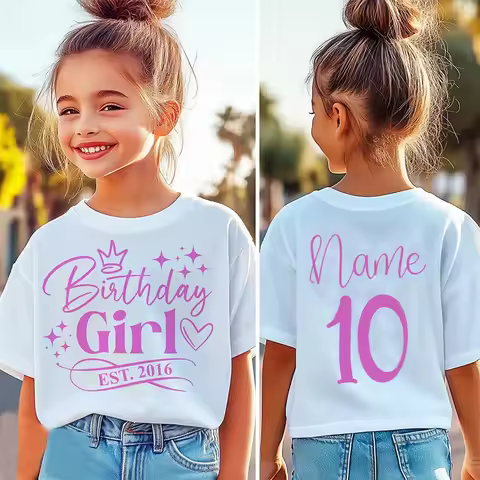 Birthday Girl Shirt 10th Girls Birthday Shirt 15th Childrens 16 Years Old Kids Clothes12th18th 20th 