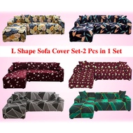 (2 PCS Sofa Cover Set)L Shape Sofa Cover Set Stretchable Sofa Covers Sofa Seat Cover for L Shape Sofa/Corner Sofa