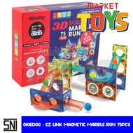 Okiedog EZLink 3D Magnetic Light Marble Run 75Pcs Children's Educational Toys Stacking Ball Rail