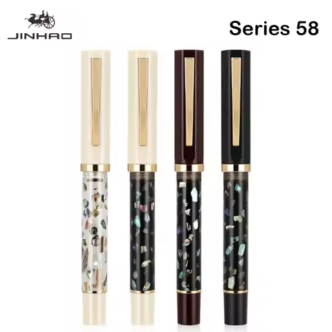 JINHAO 58 Wood / Scrimshaw Fountain Pen Student F EF Nib Ink Pen Calligraphy Pen Stationery School O