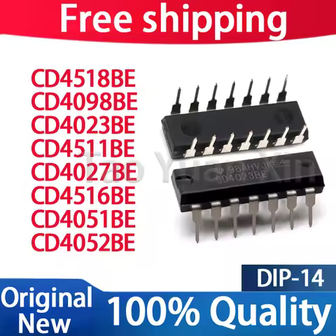 (10piece) 100% New CD4023BE CD4027BE CD4051BE CD4052BE CD4098BE CD4511BE CD4516BE CD4518BE DIP-14 Ch