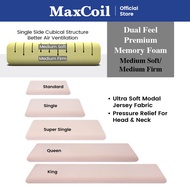 MaxCoil Meralyn Memory Foam Long Pillow with Case | Extra Case sold individually in separate listing