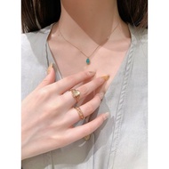 Japanese agete Same Style White Crystal Turquoise Marquise Shape Water Drop Necklace 925 Sterling Si