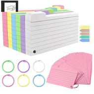 300 Pack Index Cards, 3inch X 5inch Ruled Index Cards with Ring, Colored Lined Flash Cards, Both Sid