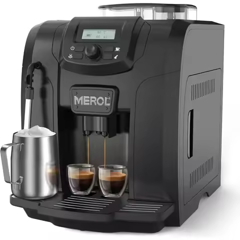 Automatic Espresso Coffee Machine, 19 Bar Barista Pump Coffee Maker with Grinder and Manual Milk Fro